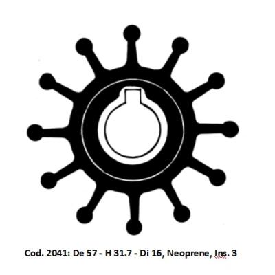 Girante Ancor 2041 - De 57 - H 31,7 - Di 16 Neoprene - Ins. 3