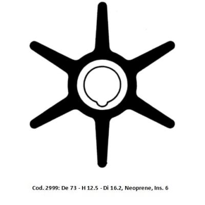 Girante Ancor 2999 - De 73 - H 12,5 - Di 16,2 Neoprene - Ins. 6
