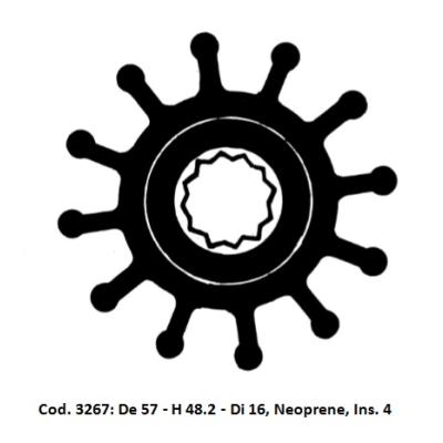 Girante Ancor 3267 - De 57 - H 48,2 - Di 16 Neoprene - Ins. 4