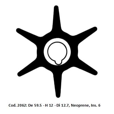 Girante Ancor 2062 - De 5 -9,5 H 12 - Di 12,7 Neoprene - Ins. 6