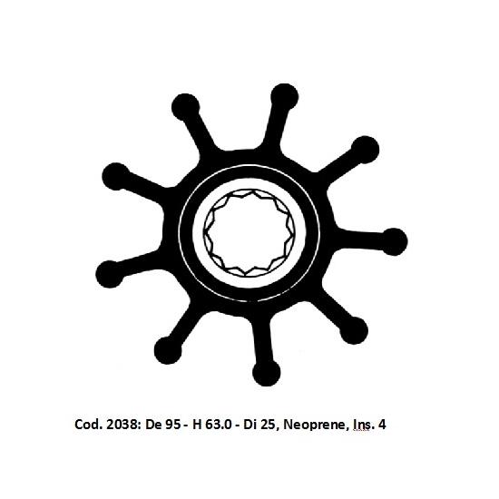 Girante Ancor 2038 - De 95 - H 63 - Di 25 Neoprene - Ins. 3